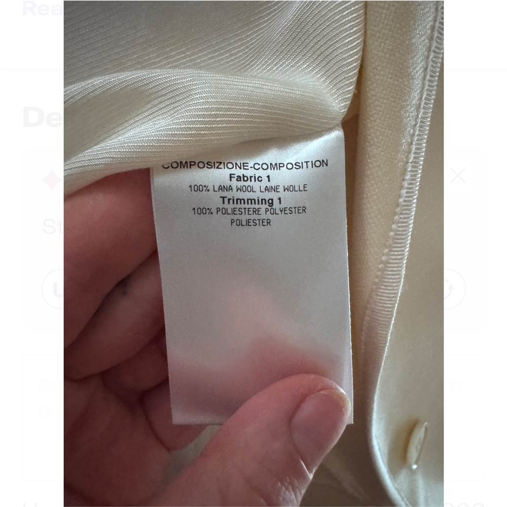 STELLA MCCARTNEY Cream Wool Crest Blazer (Retail $2,000+) - Picture 5 of 8